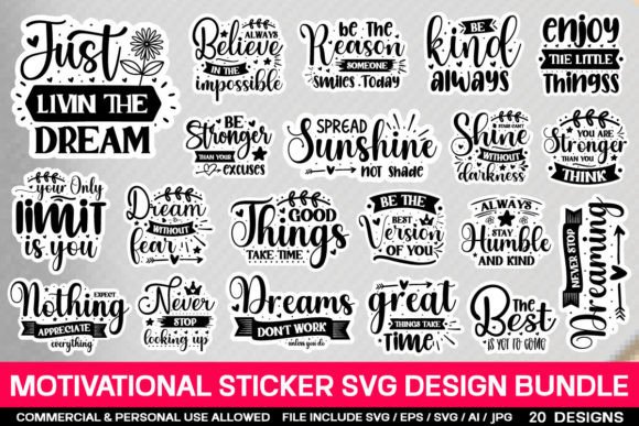 Download Motivational Sticker Svg Bundle - Premium Resources
