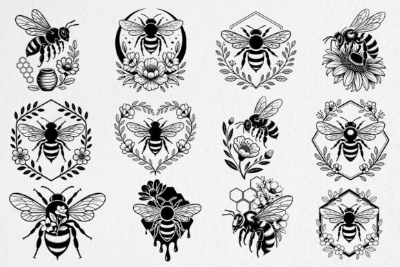 Download Floral Bee SVG Bundle - Bee svg Collection