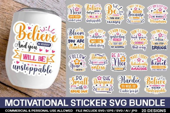 Download Motivational Sticker Svg Bundle - Premium Bundle