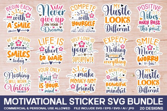Download Motivational Sticker Svg Bundle - Premium Bundle