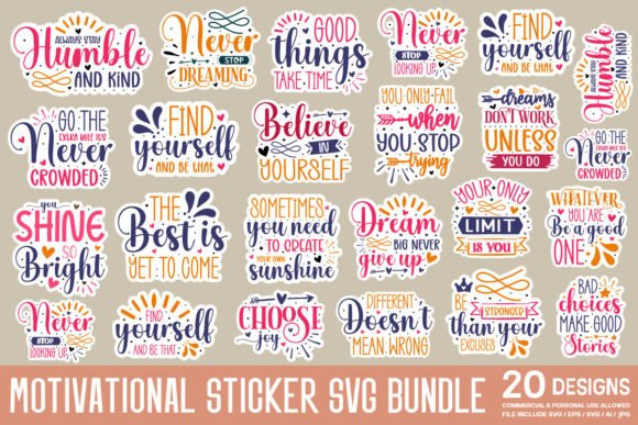 Download Motivational Sticker Svg Bundle - Premium Resources