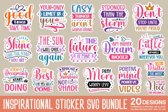 Download Inspirational Sticker Svg Bundle - Premium Resources