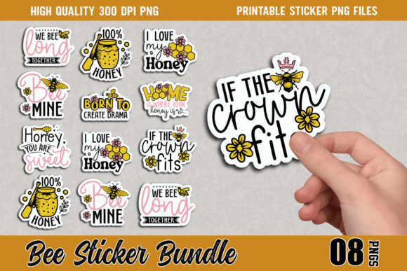 Download Bee Stickers, Bumble Bee Stickers Bundle - Bee stickers bundle Collection