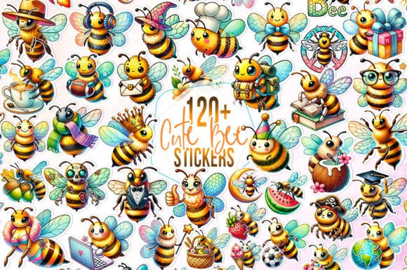Download 120+ Cute and Funny Bee Stickers Bundle - Bee stickers bundle Collection