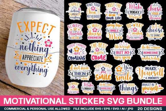 Download Motivational Sticker Svg Bundle,inspirat - Premium Bundle